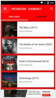 REDROOM - DARKNET MOUVIES android App screenshot 0