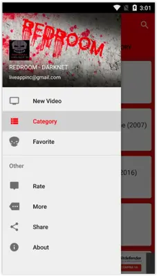 REDROOM - DARKNET MOUVIES android App screenshot 1